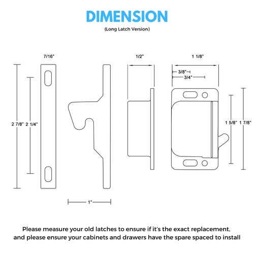 Eurizen RV Drawer Latches and Catches, Eurizen 6 Pack RV Cabinet Door Latches and Catches, 10 Pull Force Latches for Home and Cabinet Doors, Ideal for RV, Camper, Motor, Home, Trailor