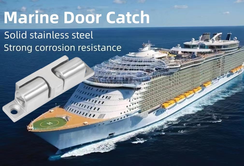 2Pcs Cabinet Door Catch, Solid Stainless Steel Adjustable Ball Tension Roller Catch Cabinet Door Double Ball Tension Catch with Screws for Ship Yacht RV (70MM)