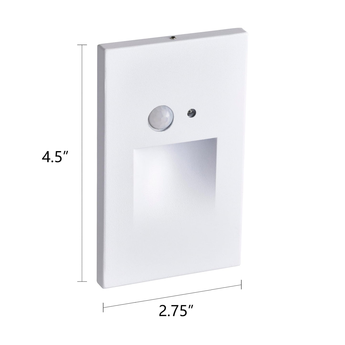 Edvivi Hardwired LED Step Light, Indoor/Outdoor 3000K White Vertical Stair Lighting Fixture with Motion and Photocell Sensor, Wet Location and Dimmable Step Lights for Stairway Pathway Patio, 1-Pack