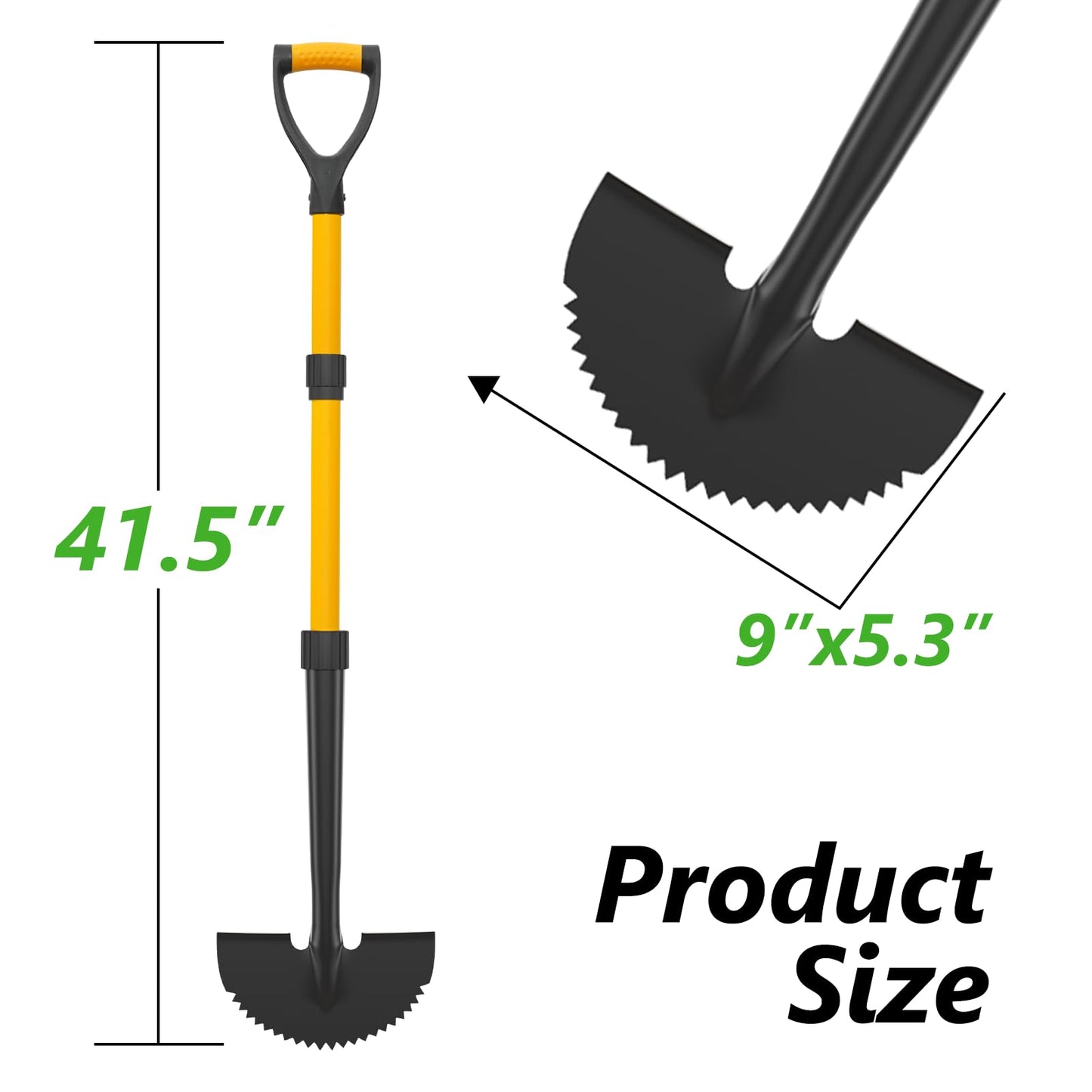 COSITA Edger Lawn Tool, 41-inch Manual Lawn Edger for Grass, Half Moon Hand Edger Tool with D-Grip, Metal Saw Tooth Garden Edger with Long Handle for Sidewalk, Yard