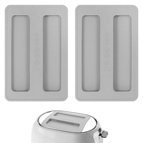 GEEHUA 2Pcs Silicone Toaster Cover, 2 Slice Toaster Dust Covers Bread Machines Dustproof Lid Bread Maker Appliance Accessories for Breads Sandwich Machine(Gray)
