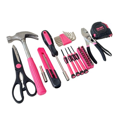 Hantinstom 39-Piece Household Tools Kit Essential Home Repair Set with Plastic Toolbox Ideal for College Students, Home Use & More