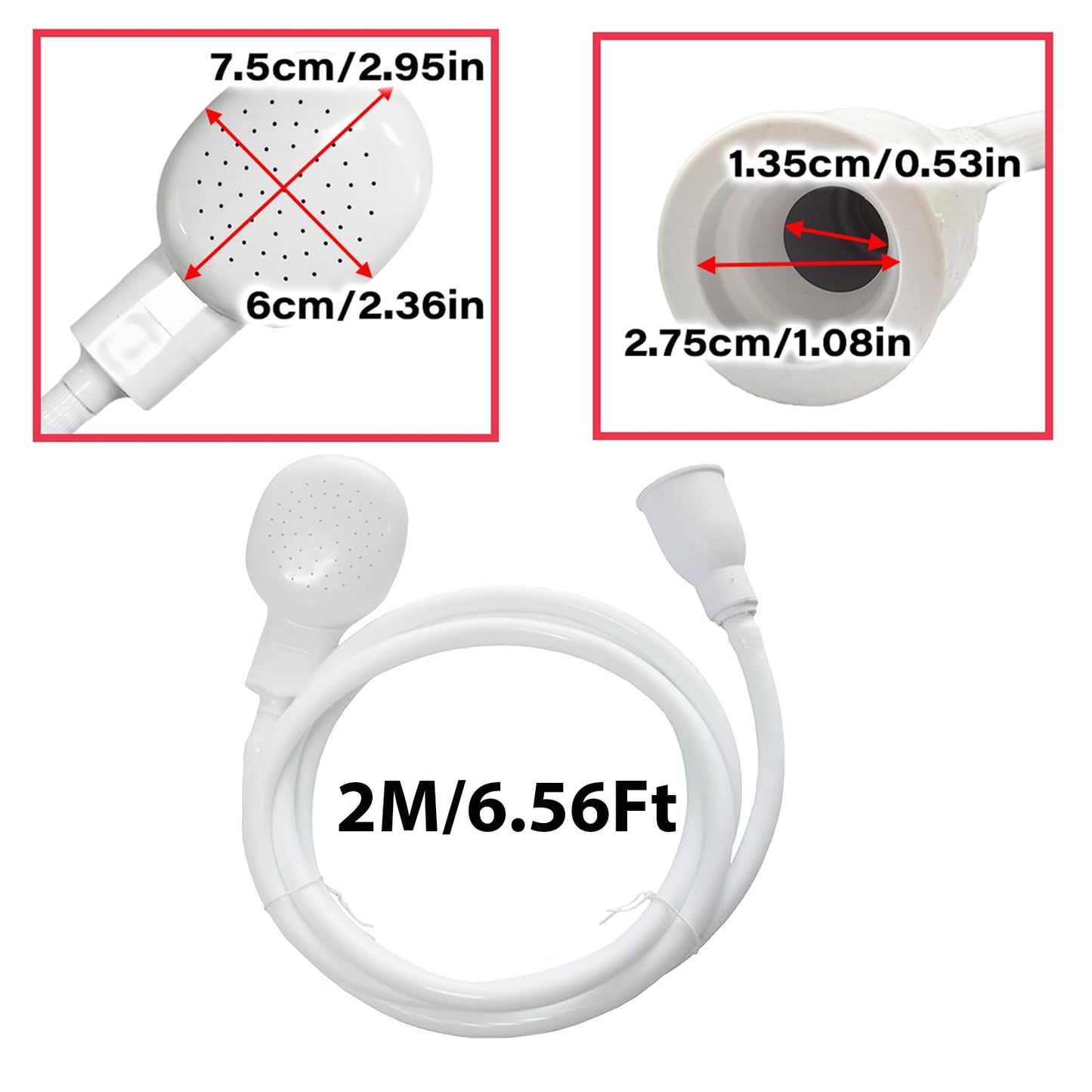 2m/6.56Ft Sink Hose Sprayer,Shampoo Sprayer Handheld Hose Shower Head Spray Hose with Hair Catcher Drain Strainers for Bathing Baby,Pets Shower,Washing Hair,Rinsing Vegetables,Utility Sink