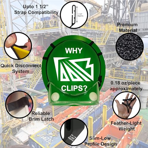 Taaib¢â 8-Pack Multipurpose Full Brim Hard Hat Clips Hooks for Headlamp Light and Safety Goggle Strap Holder, Light Mount, 2-in-1 Safety Helmet Accessories, Compatible with MSA V-Gard