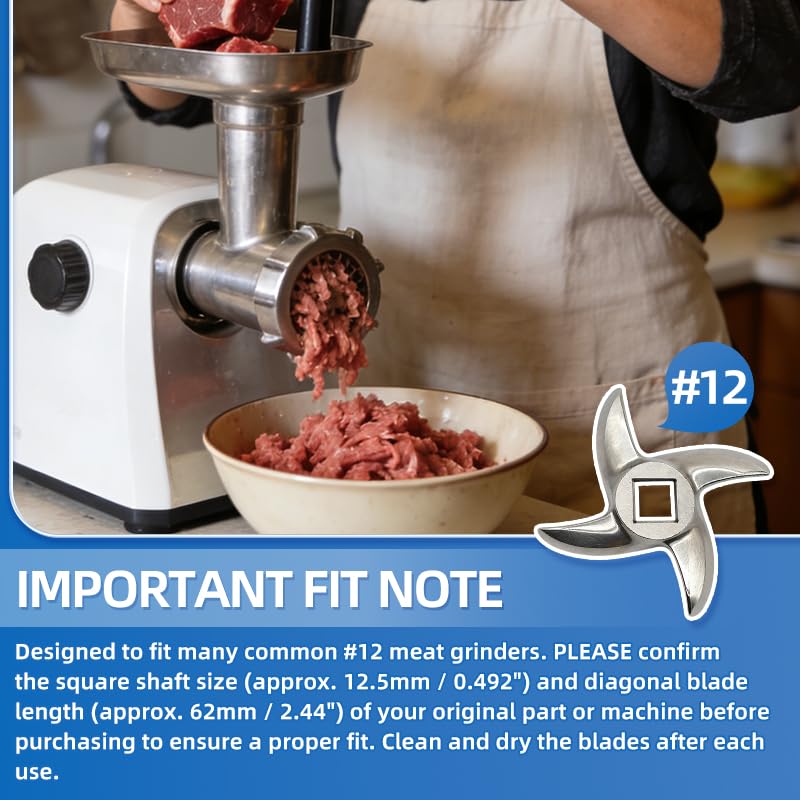 4-Pack #12 Meat Grinder Blades - 0.49
