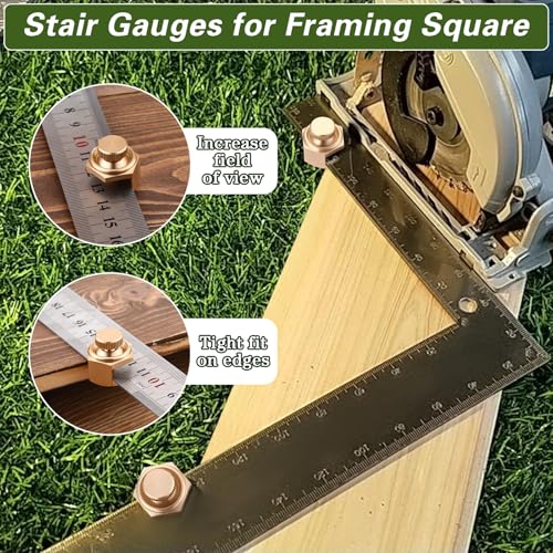 Ceoighe 4 Pack Stair Gauge Set – Gold Framing Square Measurement Tools