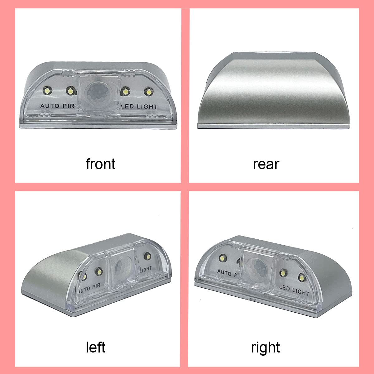 DEEIRAO Home Keyhole Infrared PIR Wireless Auto Sensor Motion Detector LED Light lamp for Kitchen Hallway Stairway Silver