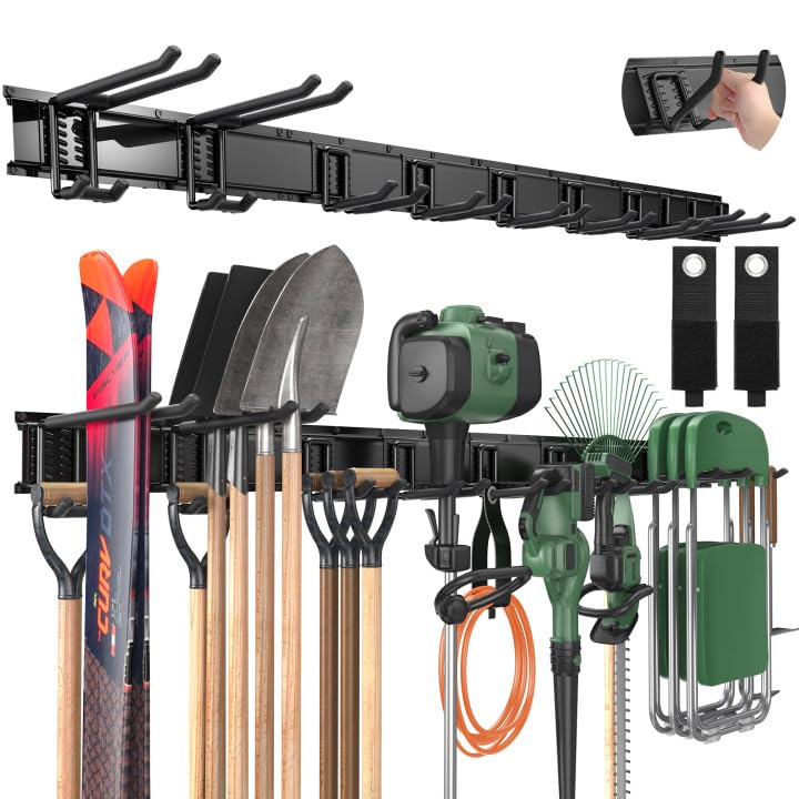 LBT 66-Inch Wall Mount Garage & Garden Tool Organizer - 720lbs Capacity