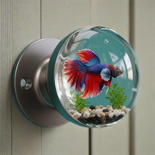 Unique Decorative Door Handle, Round Glass Bead Door Handle, Retro Round Resin Epoxy Flower Door Knob Retro, Nature Style Transparent Animal Crystal Door Knobs Pull Handles, Artistic Unique Knobs (L)