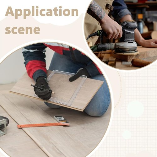 BENECREAT 9Pcs Squares Router Templates, 9.8/8.5/7.4/6.5/5.5/4.5/3.5/2.5/1.4 Inch Transparent Acrylic Tracing Template, Router Inlay Template for Woodworking, Craft