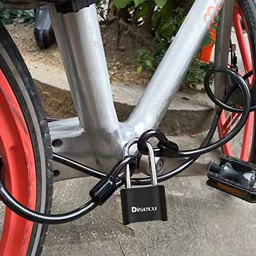 1 Pack disecu Heavy Duty 4 Digit Combination Lock, 2.5 Inch Long Shackle Outdoor Waterproof Padlock for School Gym Locker, Storage Unit, Fence, Gate, Toolbox (Black)