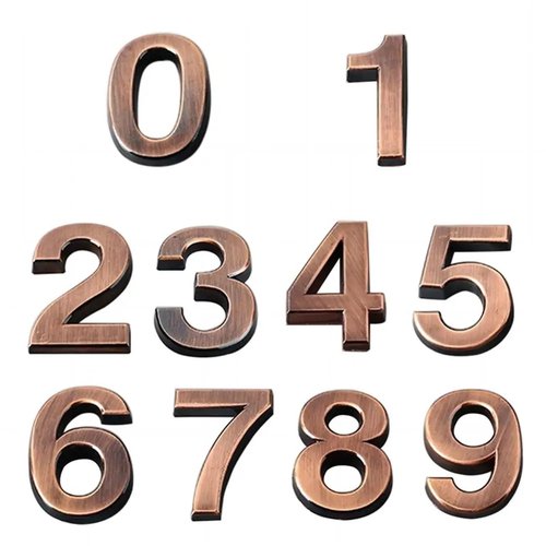 Self Adhesive House Numbers 3D Bronze/Grey ABS Mailbox Numbers Sign 2 Inch Modern Door Number Sticker for Outside Address Hotel Yard Post Room Office Outdoor Decoration(Bronze 9)