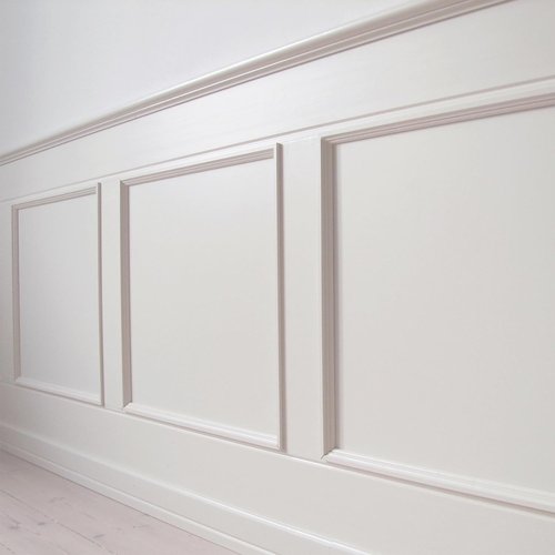 Hungbak Peel and Stick Chair Rail Panel Molding Finish Trim for Home Decoration & Wall Protection (Paintable White, 3m x 2.7cm)