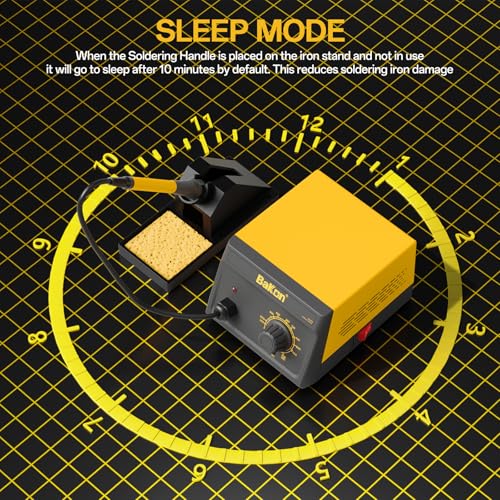 Bakon BK968 Soldering Station, 90W Soldering Station kit with 5 Soldering Iron Tip,Integrated Ceramic Heating Core, Temperature Range 392¢µ~896,Automatic Sleep Mode