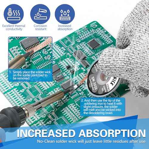 SYOKO 3 Pack Desoldering Wick, Braid Length 10ft/3M Width 3.0mm, No-Clean Solder Remover Wick, Used to Remove the Solder and Disassemble Electronic Components - (SW-3030)