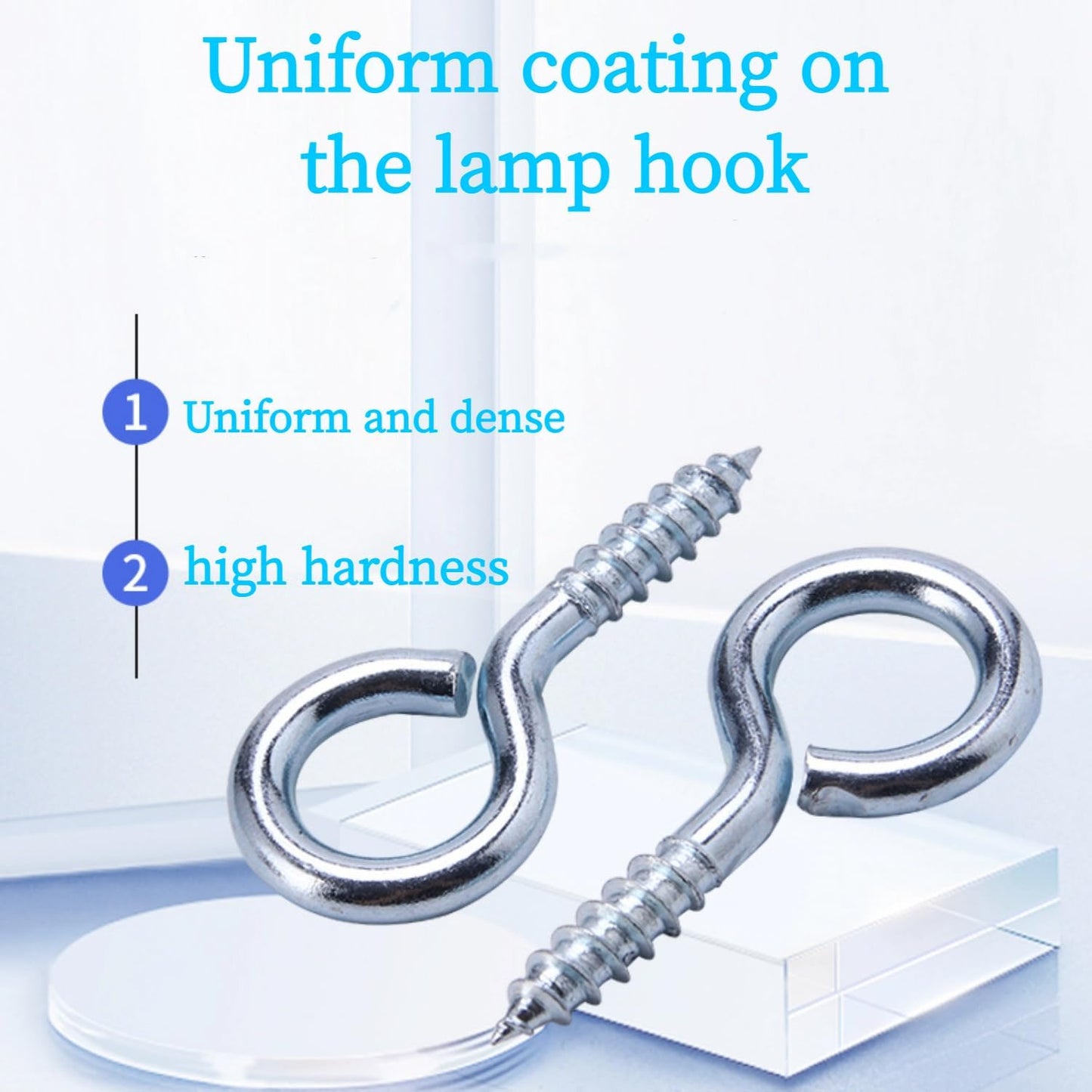10 Pcs 2.2 Inches Eye Hooks,M6 Screw Eye Hooks,Heavy Duty Screw Eye Bolt,Load Bearing 200LB,Eye Bolt for Indoor & Outdoor Use