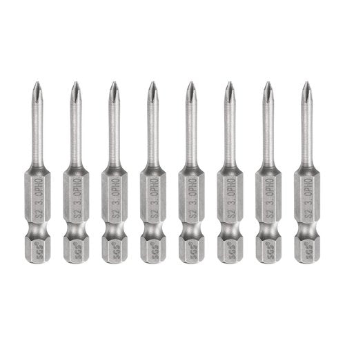 HARFINGTON 8pcs #0 Phillips Screwdriver Bit PH0 1/4" Hex Shank 2" (50mm) Long 0.12" Rod Magnetic Cross Head Drill Bits S2 Steel Industrial Screw Driver for Electric Power Tools, Gray