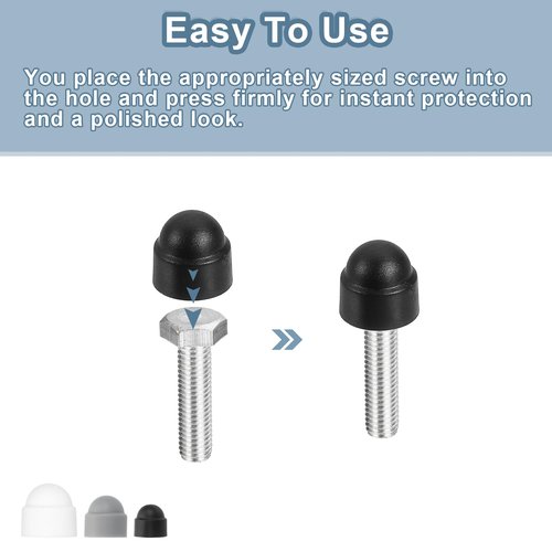 uxcell Nut Protection Cap, 20Pcs M10x17x20mm - Plastic Hexagonal Screw Protection Cap, Dome Acorn Hex Head Bolt Covers, Waterproof Decorative Cap (Black)