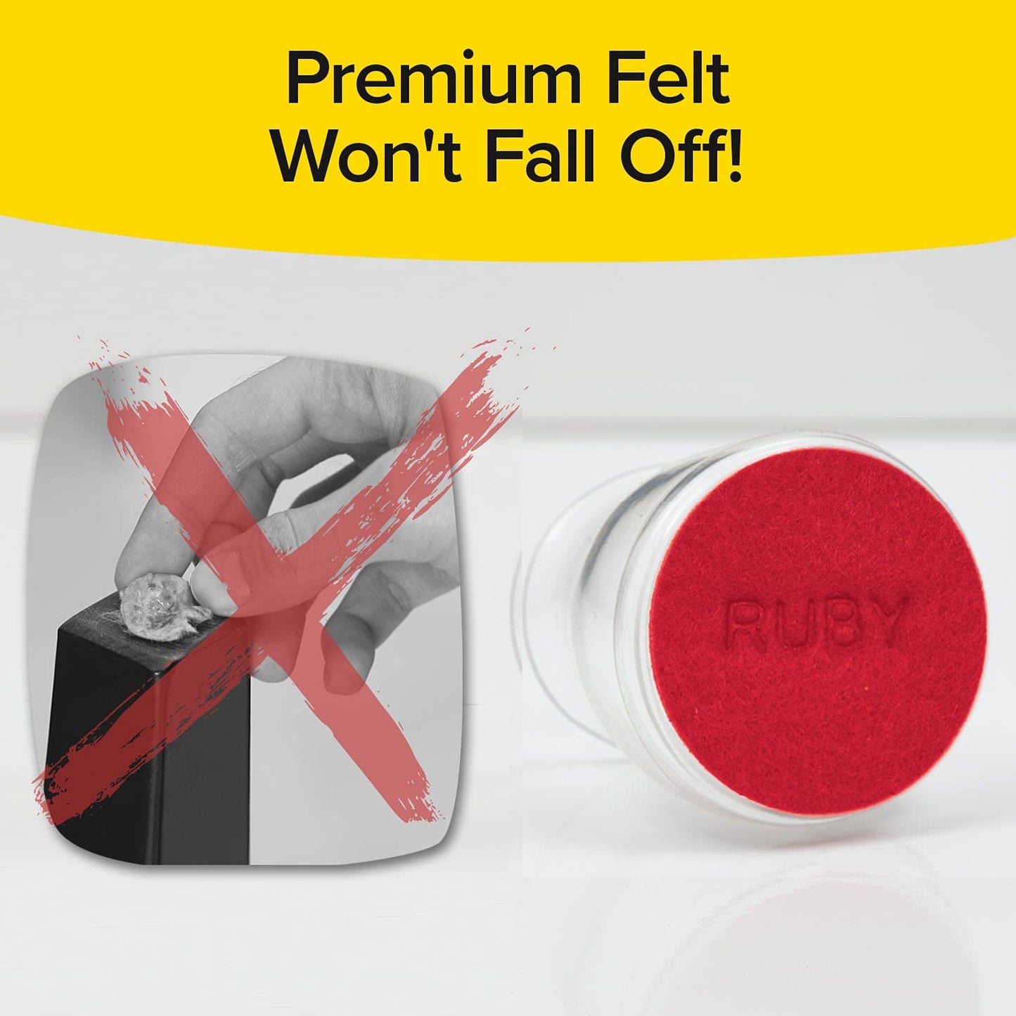 Ruby Sliders As Seen On TV by BulbHead - Red Means They’re Authentic - Premium Chair Covers Protect Hardwood & Tile Floors - Fits Most Furniture Leg Sizes & Shapes ,Clear- 8 Count (Pack of 6)