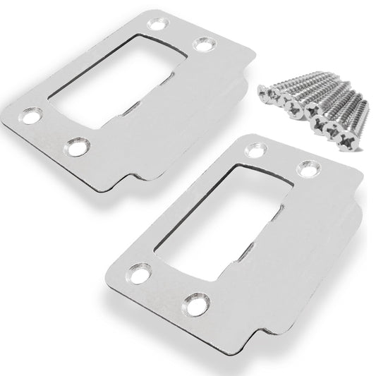2-1/4" by 1-3/4" Door Latch Restorer Strike Plate for Doors, 2 PCS Universal Door Lock Hardware with Foul 1" Long Screws (Satin Nickel)