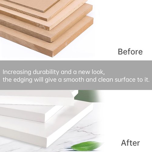 PNXKTXO 2-3/16 inch * 50 Ft PVC Edge Banding Hot Melt Adhesive Pre-Glued Veneer Edging White for Plywood Table 5.5 cm * 15m Cabinet Edges