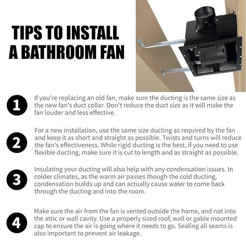 BV Bathroom Exhaust Fan 110CFM - Bathroom Fan 1.2 Sones, 4" Duct Collar, Rooms Up to 110 Sq. Ft.| Energy-Saving Ventilation Fan - No Attic Access & Ultra-Quiet | Energy Star, HVI 2100 & UL Certified