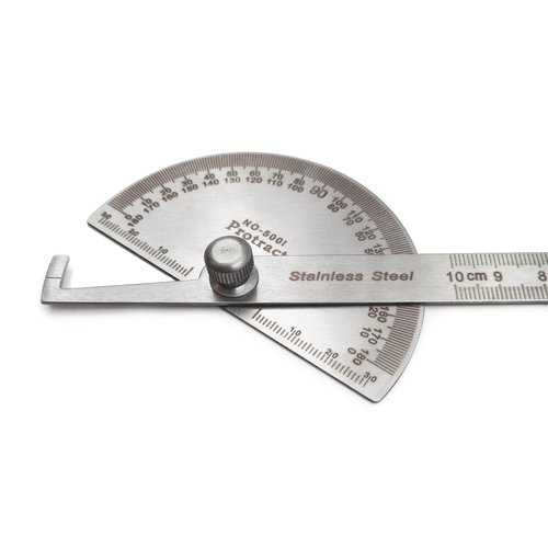LYFJXX Stainless Steel Angle Protractor, 0-180 Degrees, 10 cm Woodworking Ruler, Angle Measure Tool