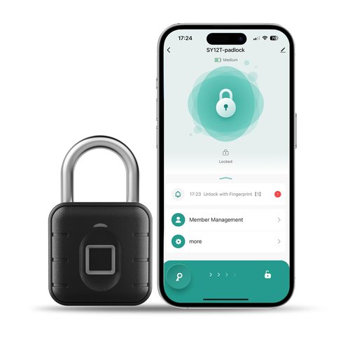 NexusLab Smart Fingerprint Padlock with TUYA App Control, IP67 Waterproof, 10 Fingerprints, Stainless Steel Shackle for Travel, Gym Locker & Outdoor Gatres
