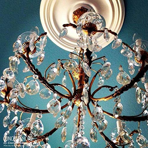 Ekena Millwork CM13BR2 13"OD x 7 1/2"ID x 3/4"P Bradford Classic Ceiling Medallion, Fits Canopies up to 8-5/8", 2 Piece