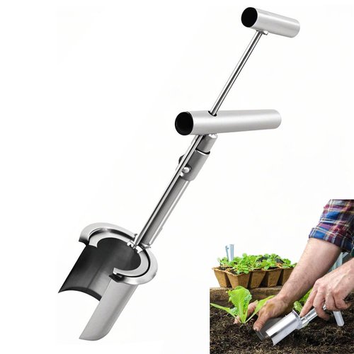 Stainless Bulb Planter Tool, Bulb Planter Tool for Garden, Flowers, Vegetables Fruit Trees, Easy to Use Seedling Transplanter for Digging Holes and Sowing Bulbs (1pc)