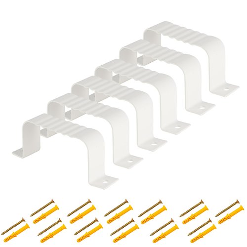 6Pcs Gutter Downspout Strap-3" x 4" Aluminum Alloy Leader Strap Gutter Bracket 3 X 4, White