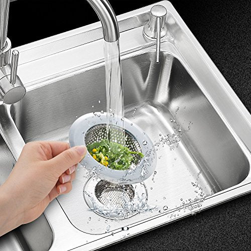 Fengbao 2-Pack Stainless Steel Kitchen Sink Strainer 4.5" Large Wide Rim