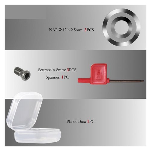 Carbide Replacement Inserts Round Carbide Inserts Cutters 12mm 3pcs Negative Rake Turning Lathe Tool