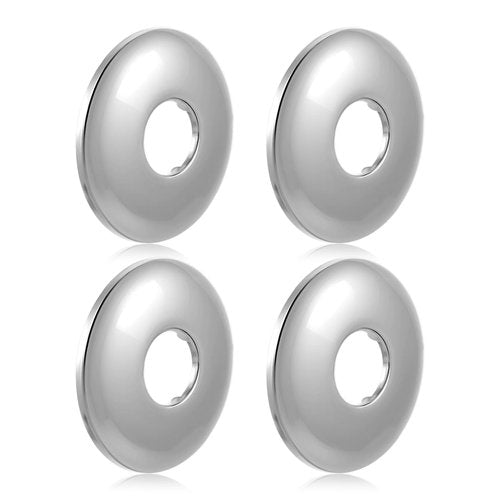 4 Pcs Stainless Steel Shower Arm Flange, Shower Head Cover Plate Round Escutcheon Plate Cover (2.4" OD, 0.8" ID), Bathtub Faucet Covers, Silver Replacement Tube Parts for Bathroom, Showers Head