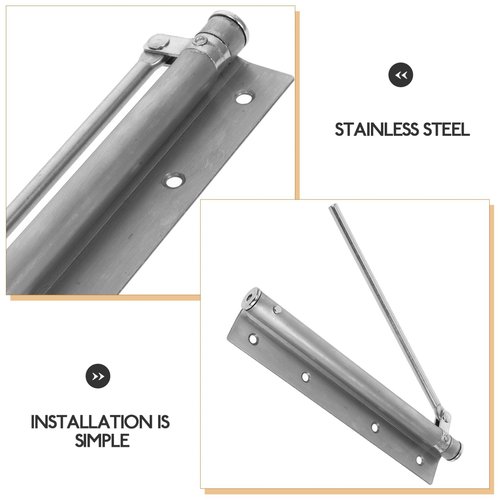 LALAFINA Automatic Door Closer Stainless Steel Residential Door Closure Easy Installation User Friendly Spring Mechanism for Smooth and Safe Operation Convenient Design