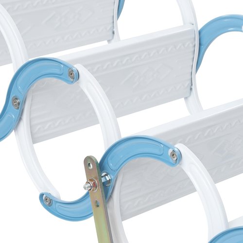11 Steps Wall-Mounted Attic Ladder, Folding Stairs Attic Ladder Pull Down System, Retractable Loft Ladder for Attics, Garages, Roofs, Basements (Blue+White)