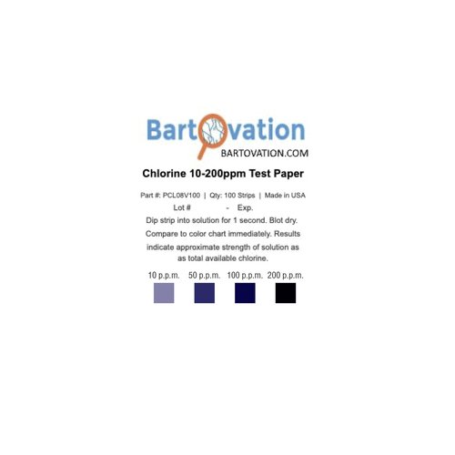 Chlorine Sani Test Strips for Food Service Restaurant Sanitizer Precision Bleach Test Paper, 10-200 ppm [100 Paper Test Strips]
