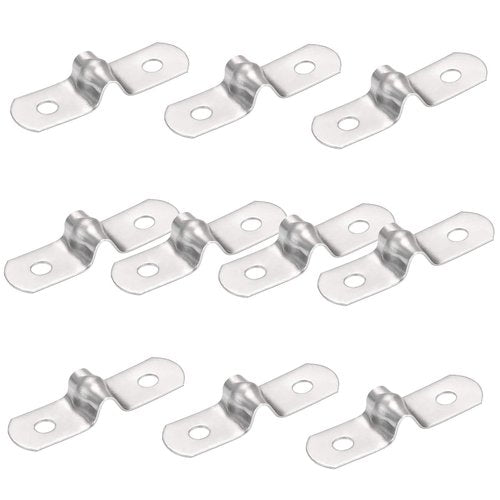 AKIHISA 10 Pcs 2 Hole U Tube Strap Clamp 304 Stainless Steel Rigid Pipe Strap Clamp ID 1/5Inch(5mm)