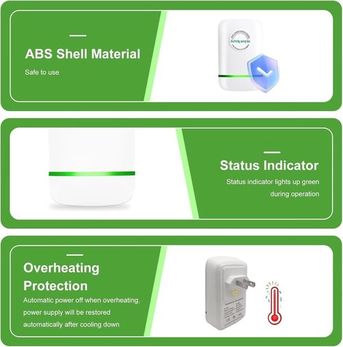 Energy Saving Device, Stopwatt Electricity Saving Device Save Electricity, Energy Power Saver, Stop Watt Electricity Saving Box with Us Plug 90v-250v 30kw, 6 Pack