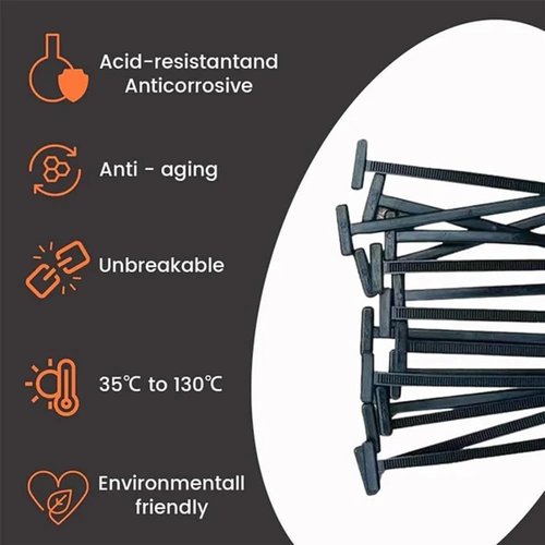 Nylon Universal Cable Tie Buckle, Upgrade Multipurpose Plastic Cable Ties Tool, Multipurpose Heavy Duty Self-Locking Nylon Zip Ties Holder for Car Daily Auto Fixing (50)