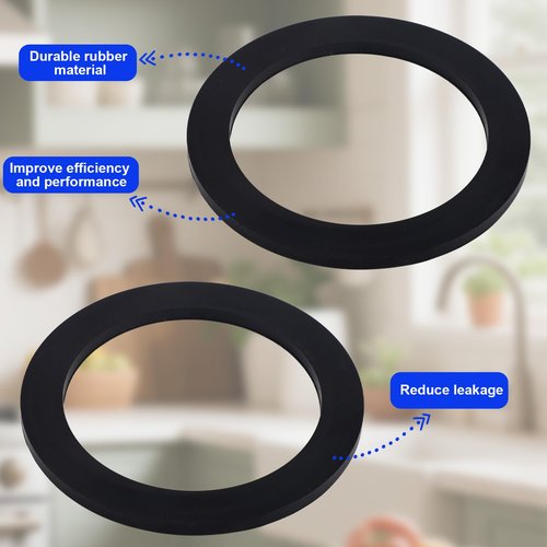 3pcs FLG-Seal Sink Seal Gasket Accessories, Putty-Free Premium Rubber Kitchen Sink Drain Gasket Seal Ring Replacement for Insinkerator Garbage Disposal Drainage Systems(Black)