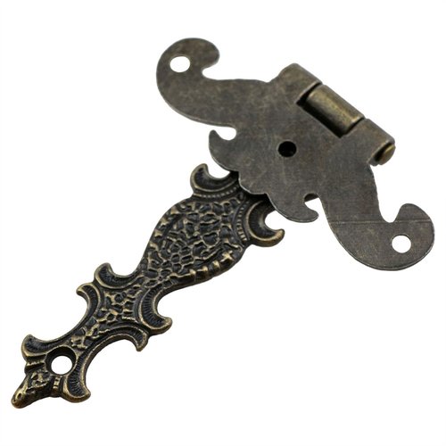 Dsjnf Antique Bronze Decorative Door Hinge for Window Cabinet Closet Door Wooden Box Jewelry Box with Screws 4PCS (Bronze)