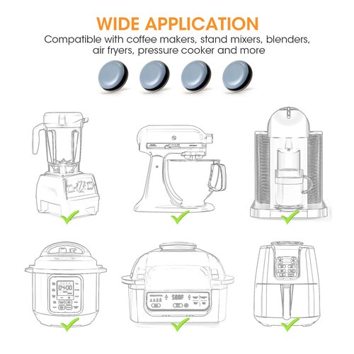 Aieve Appliance Sliders, 8 Pcs Small Appliance Slider for Countertop, Self Adhesive Home Finds Caster Wheels Rollers, Kitchen Must Have Gadgets for Stand Mixers, Coffee Makers, Air Fryers