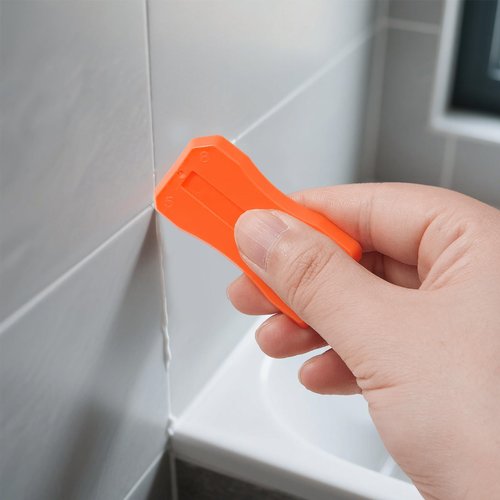XIYAOXI Silicone Caulking Tools Compatible with Sealant Grout Finishing Sealing 3 Pieces Orange Caulk Tool Kit Caulking Finishing Tools