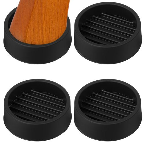 1.5x1.5 Round Rubber Furniture Caster Cups Anti-Sliding Furniture Pads Bed Stopper Floor Protector with Grip Non Slip Furniture Gripper Anti Skid Furniture Feet for Couch Stopper Protect Any Flooring