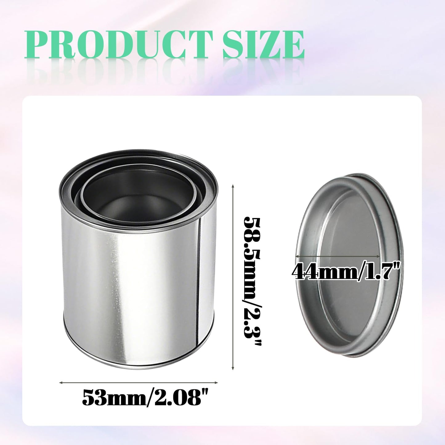 Litoexpe 8 Pcs 1/4 Pint Size Empty Metal Paint Cans, 0.5 Cup Paint Storage Containers with Lids Capacity Touch Up Paint Containers for DIY Projects Leftover Pain