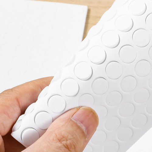 TIESOME 360pcs Furnigear Felt Pads, 0.3 in White Round Furniture Protectors Cabinet Drawer Doors Bumpers Self Adhesive Thick Bumper to Protect Surfaces for Drawers