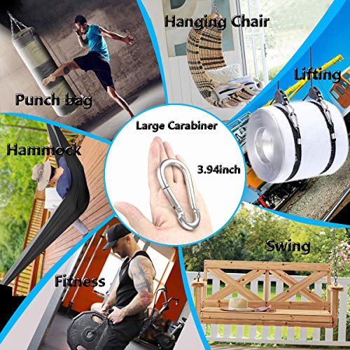 Ekunbuy 4 Inch Heavy Duty Stainless Steel Spring Snap Hooks (6 Pack) for Hammocks & Outdoor Use