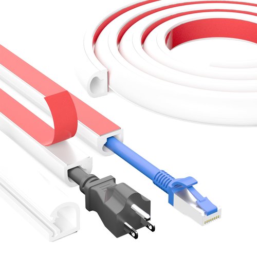 [Upgraded] 118 Inch Cord Hider Wall, Silicone Cable Hiders for TV on Wall, Cord Covers for Wires on Wall, 1 Wire Hider Raceway Cord Cover for Wall Mounted TV Management, W0.59'' H0.47'' White