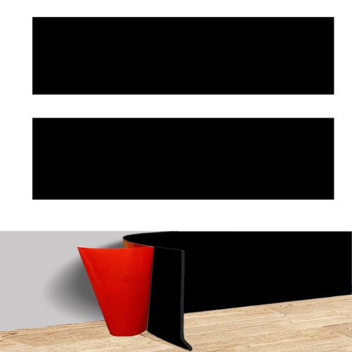 GALOFAY Silicone Door Kick Plate 28 inches, Self Adhesive Flexible Rubber Tape Stick On Scratches Protector Plates, Suitable for 24"-28" Doors, 6"x 28" Black